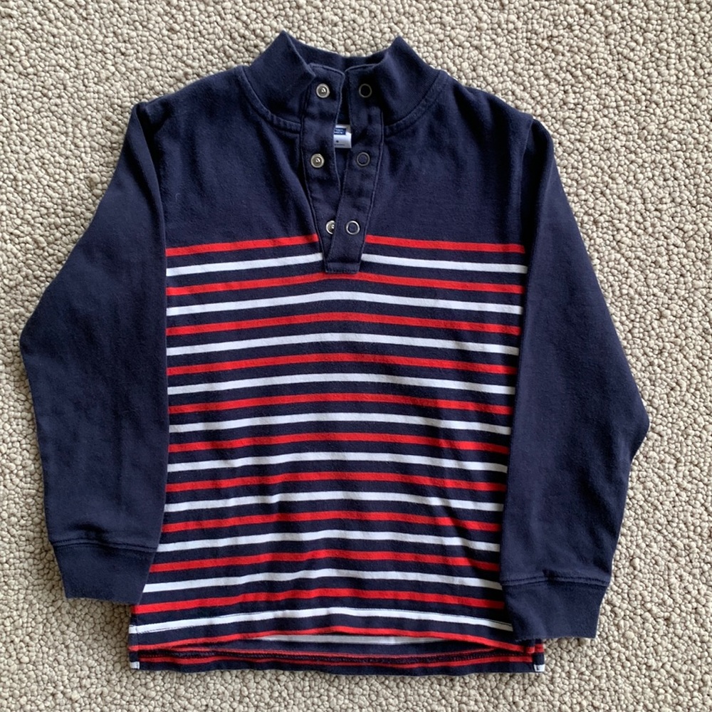 NWT Janie and Jack Red & Blue Stripped Boys Top Sz 6 (runs small)